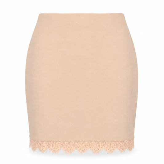 Front view of Missguided women’s pink mini skirt, size UK 10