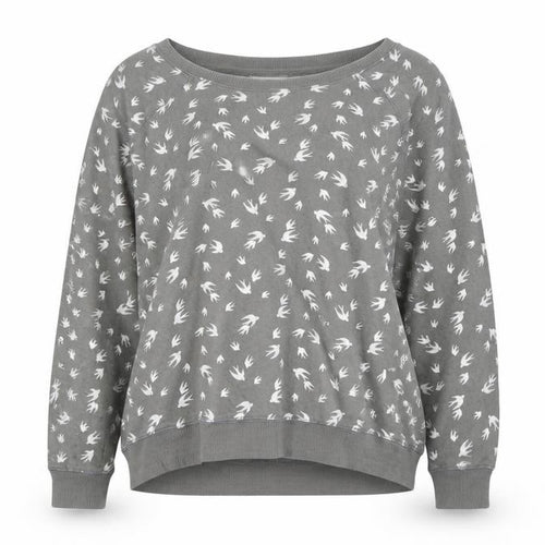 Original Essentials Womens Grey Animal Print  Pullover Jumper Size L