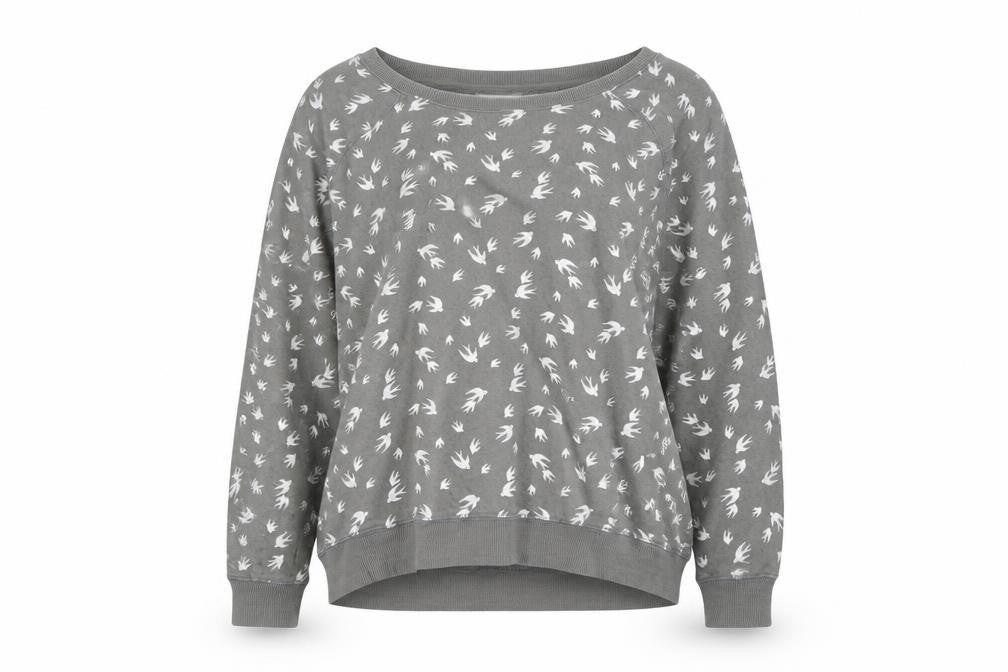 Original Essentials Womens Grey Animal Print  Pullover Jumper Size L