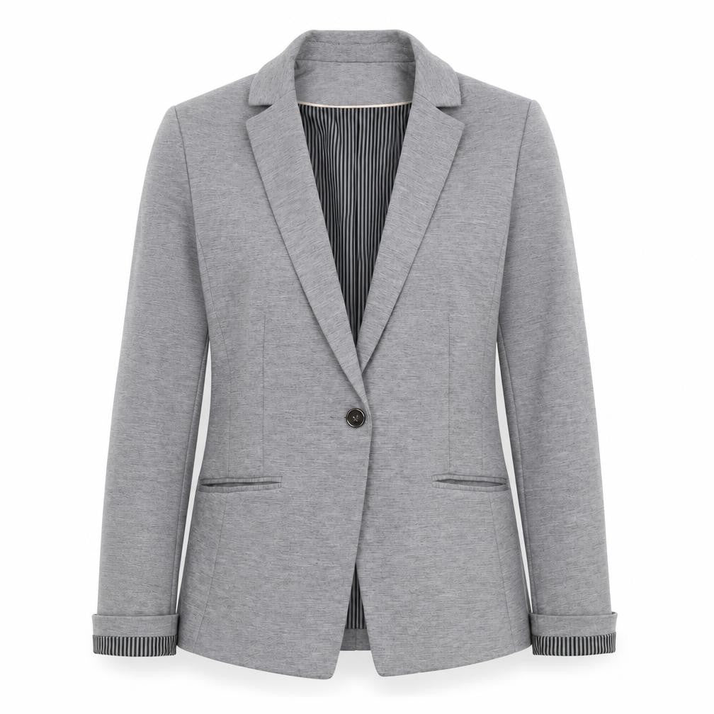 Front view of H&M women’s grey jacket blazer, size UK 36