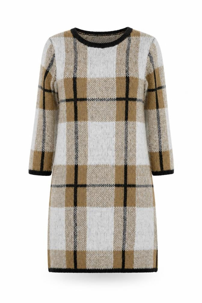 Papaya Womens Brown Plaid  Bodycon  Size S
