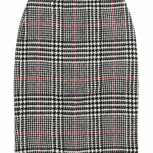 Clements Ribeiro Womens Black Houndstooth  A-Line Skirt Size S