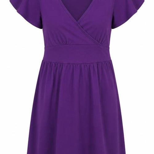 Dorothy Perkins Womens Purple   Fit & Flare  Size 8  - tie on back