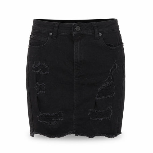 New Look Womens Black   Mini Skirt Size 8  - DISTRESSED