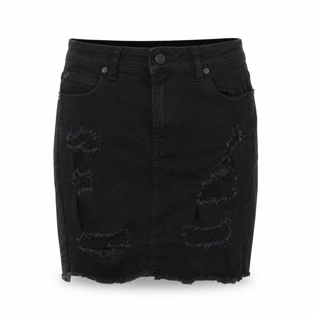 New Look Womens Black   Mini Skirt Size 8  - DISTRESSED