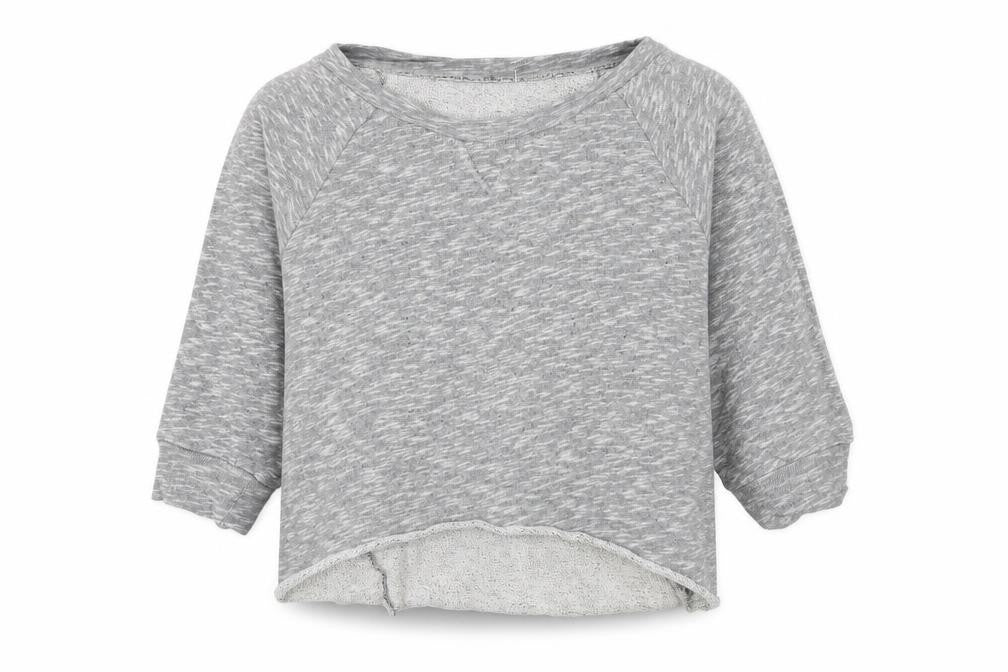 Front view of Preworn girls’ grey jersey pullover sweatshirt, size 12, years