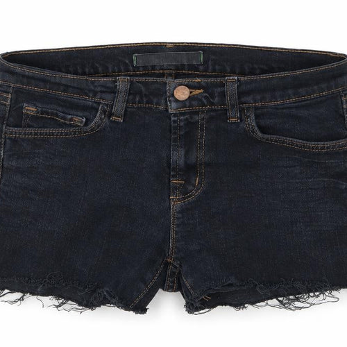 Preworn Womens Blue  Denim Hot Pants Shorts Size 30 in