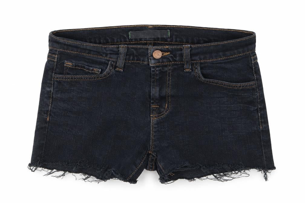 Preworn Womens Blue  Denim Hot Pants Shorts Size 30 in