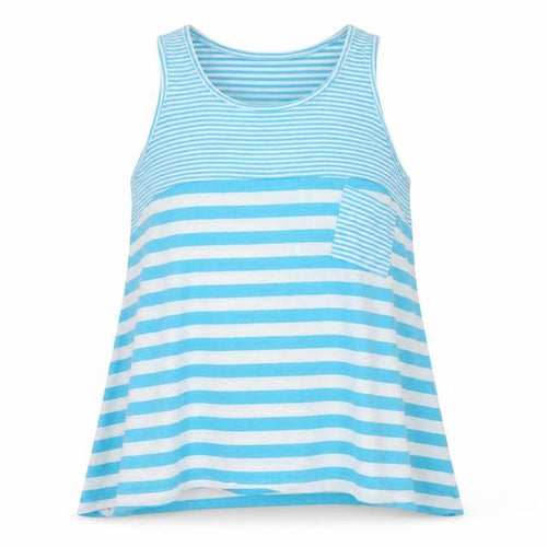 Miss Evie Girls Blue Striped Jersey Basic Tank Size 10-11 Years
