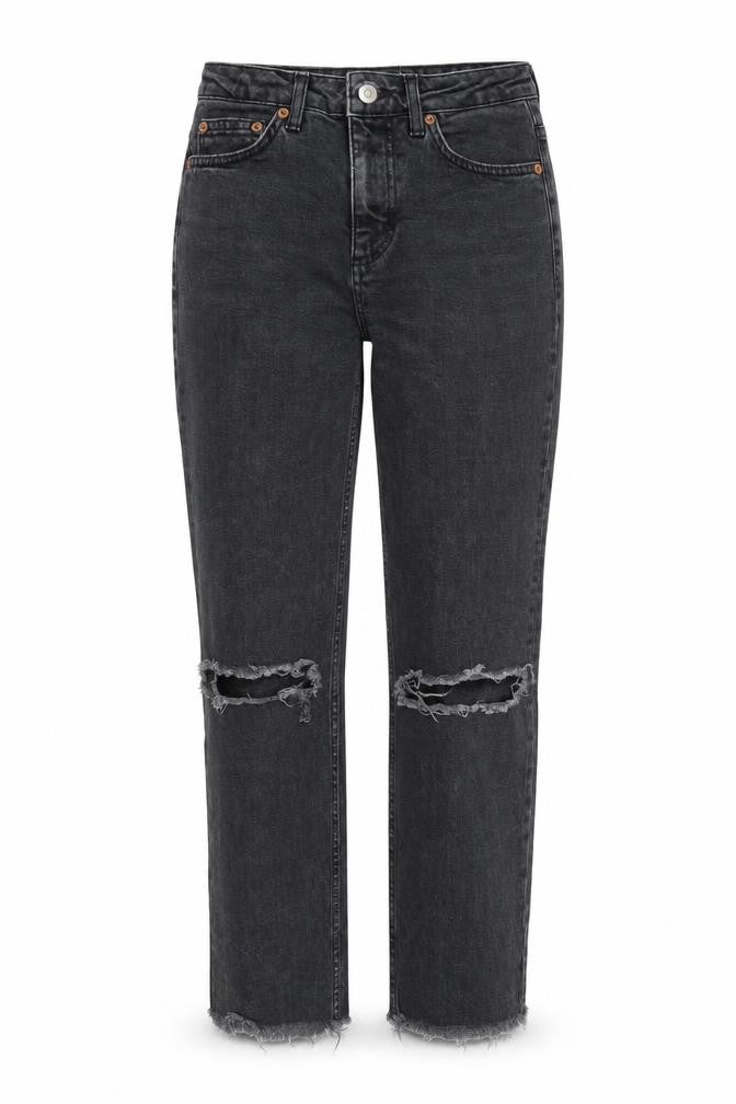 Topshop Womens Grey  Denim Straight Jeans Size 26 in L24 in