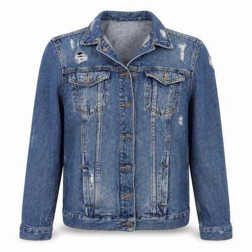 New Look Womens Blue  Denim Jacket  Size 6  - DISTRESSED