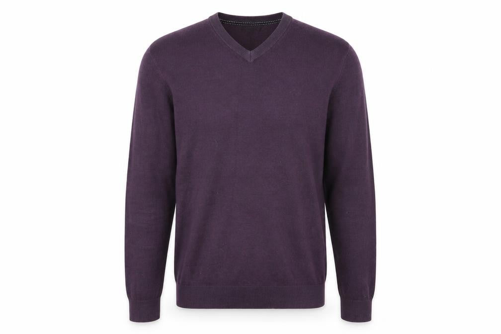 M&Co Mens Purple  Knit Pullover Jumper Size S