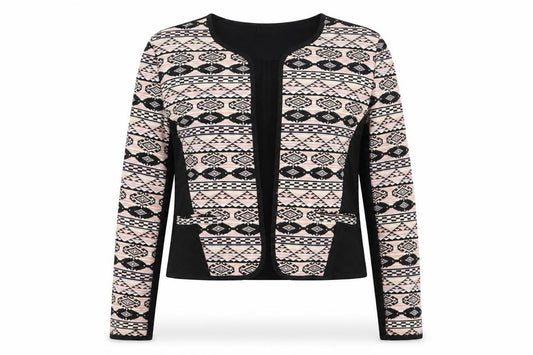 Front view of Villa women’s multicoloured striped jersey jacket, size XL