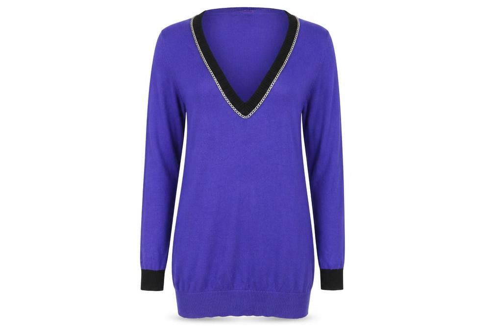 Pink Soda Womens Blue  Knit Pullover Jumper Size 10