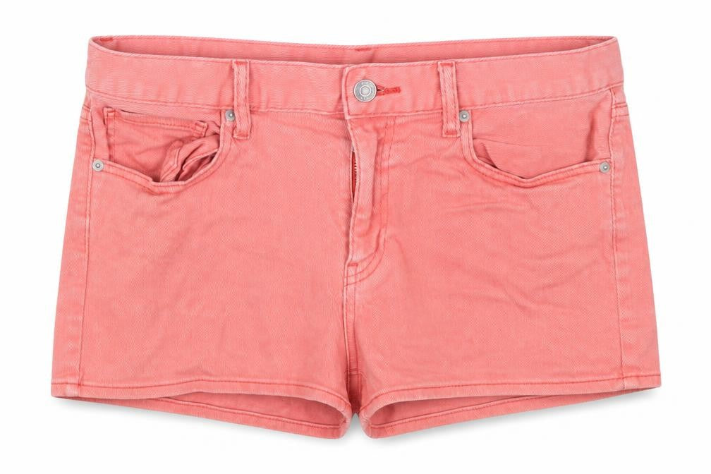 UNI QLO Womens Pink  Denim Hot Pants Shorts Size 27 in
