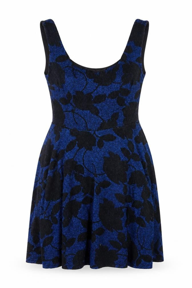 Club L Womens Blue Floral  A-Line  Size 10