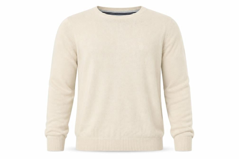 Easy Mens Beige  Knit Pullover Jumper Size M