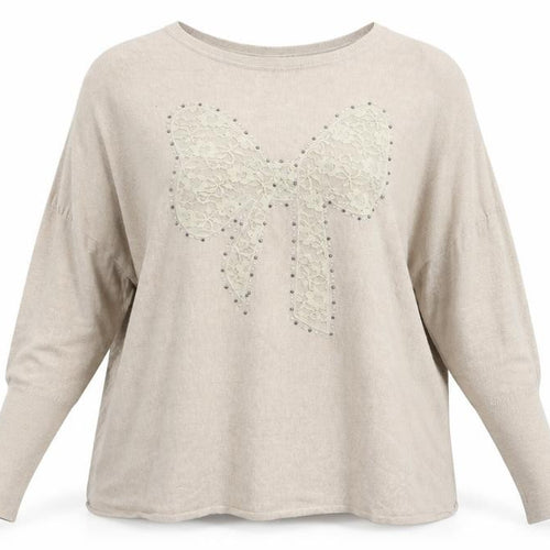 Millennium Womens Beige  Knit Pullover Jumper One Size  - Oversized