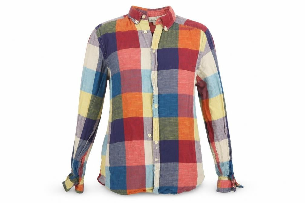 Front view of label of graded goods women’s multicoloured camouflage basic button-up, size UK 4