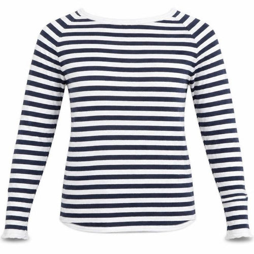 Magnum Girls White Striped  Pullover Jumper Size 13 Years