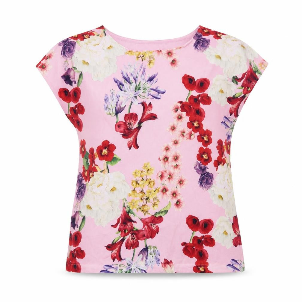 ORSAY Womens Pink Floral  Basic T-Shirt Size S