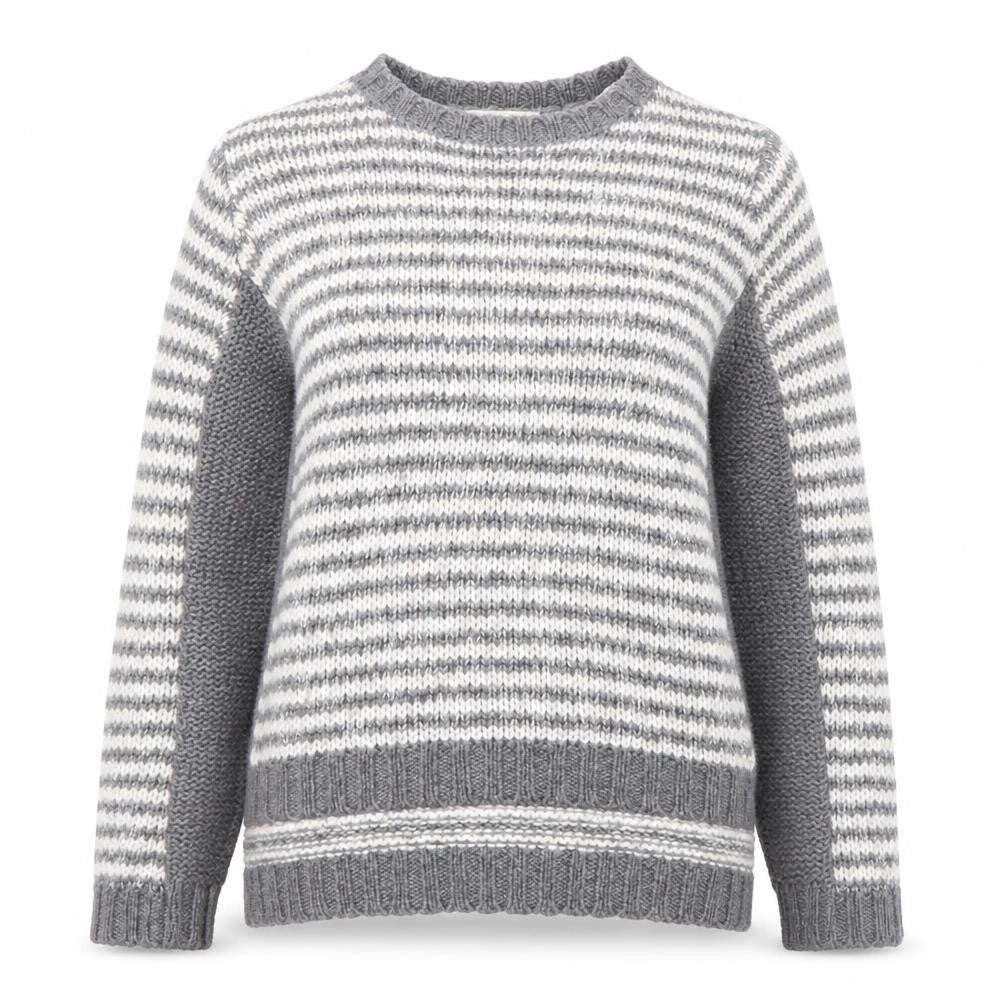 New Look Womens Grey Striped  Pullover Jumper Size 8