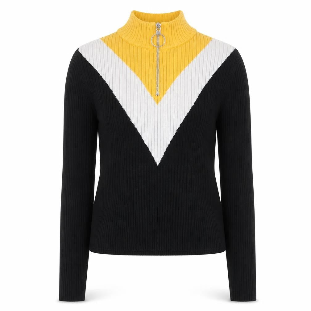cameo rose Womens Black Striped  Pullover Jumper Size S