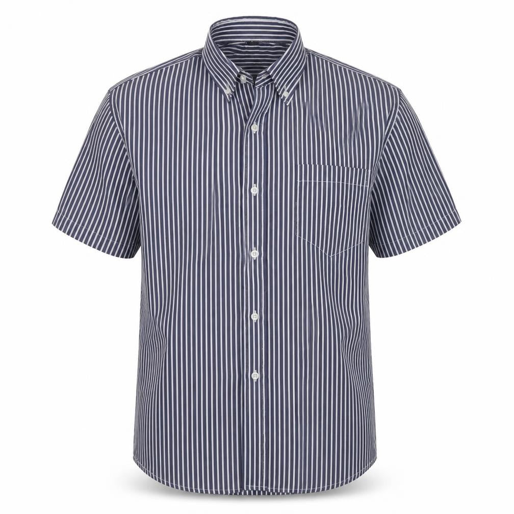 lanzans Mens Blue Striped   Button-Up Size 40
