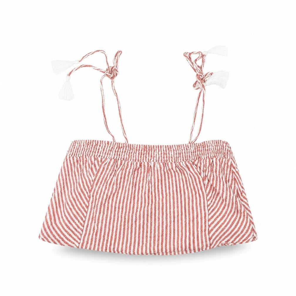 Marks and Spencer Womens Red Striped  Cropped Tank Size 12