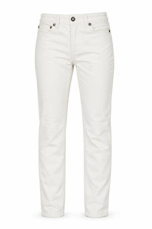 Front view of Johnnie B women’s white skinny jeans, size UK 4, 25-inch leg