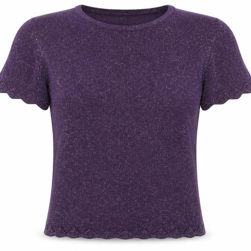 EWM Womens Purple  Knit Pullover Jumper Size S