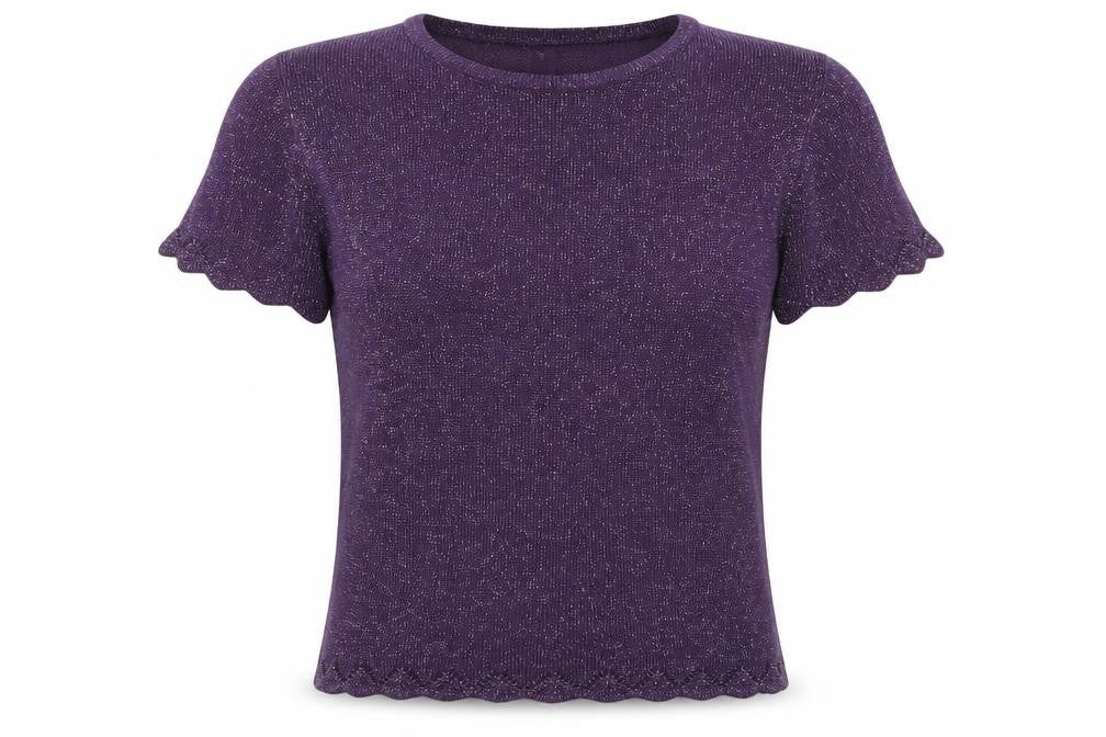 EWM Womens Purple  Knit Pullover Jumper Size S