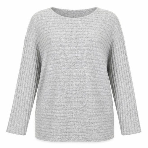 Pep&Co Womens Grey Striped Knit Pullover Jumper Size 20