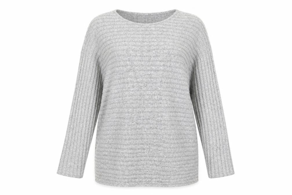 Pep&Co Womens Grey Striped Knit Pullover Jumper Size 20