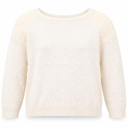 George Womens Beige Polka Dot Knit Pullover Jumper Size 12