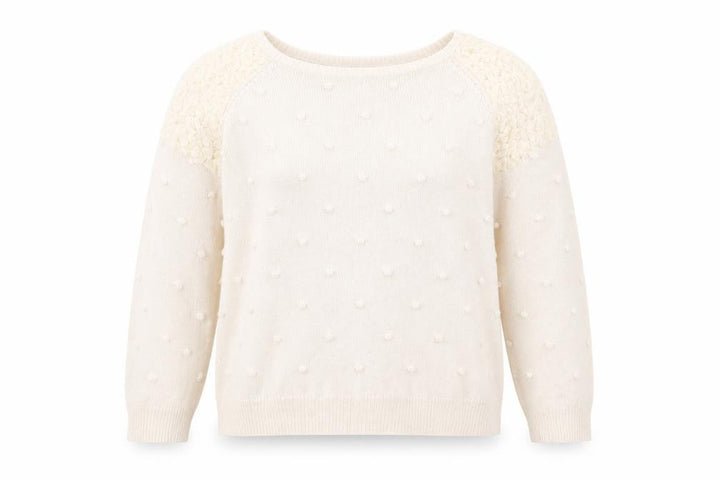 George Womens Beige Polka Dot Knit Pullover Jumper Size 12