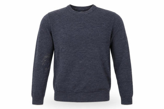Front view of BHS men’s blue knit jumper, size S