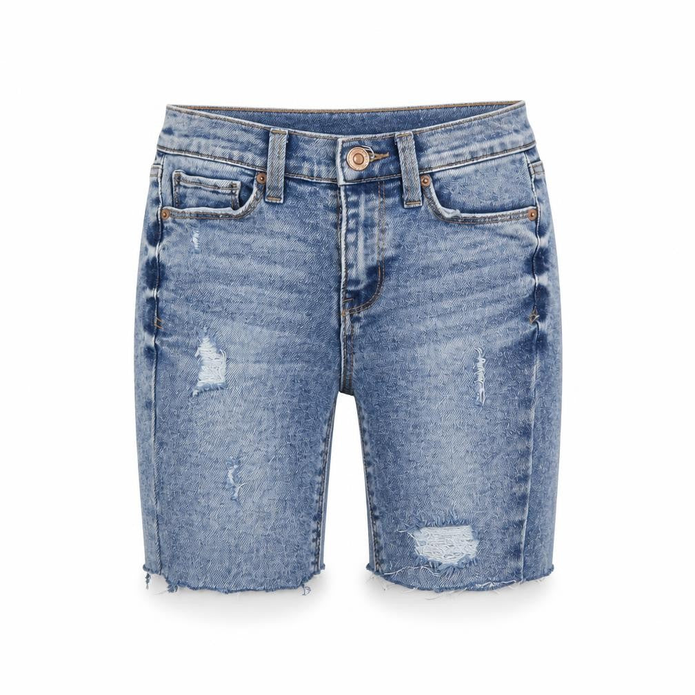 Mudd Womens Blue   Bermuda Shorts Size 4 - DISTRESSED