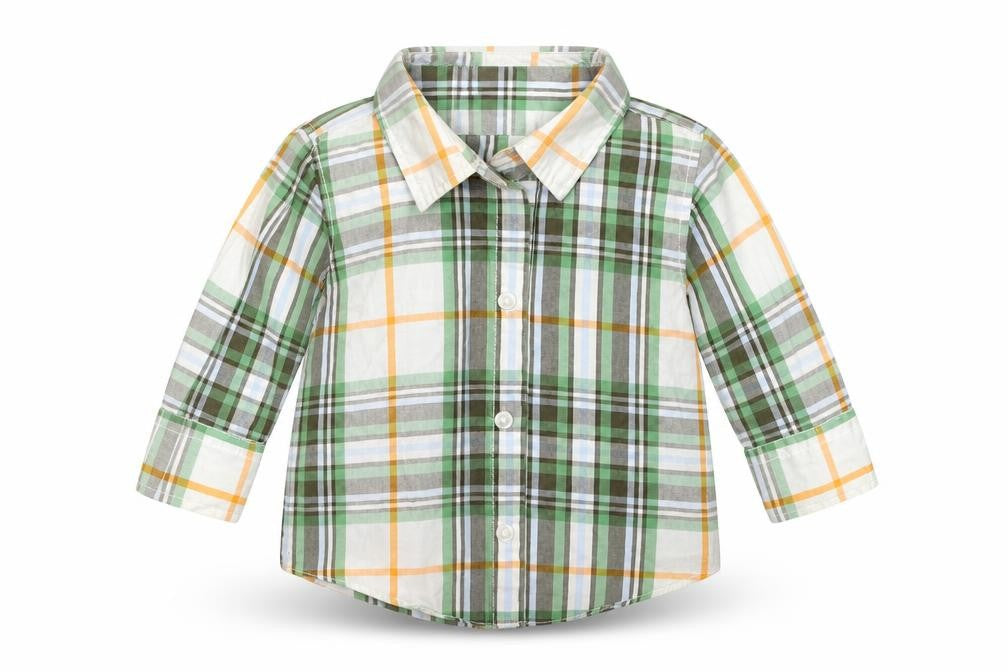 H&M  White Check  Basic Button-Up Size 6-9 Months