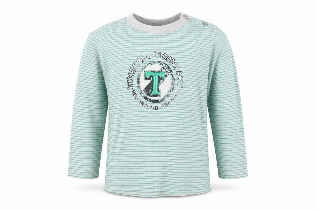Timberland Boys Grey Striped  Basic T-Shirt Size 2 Years