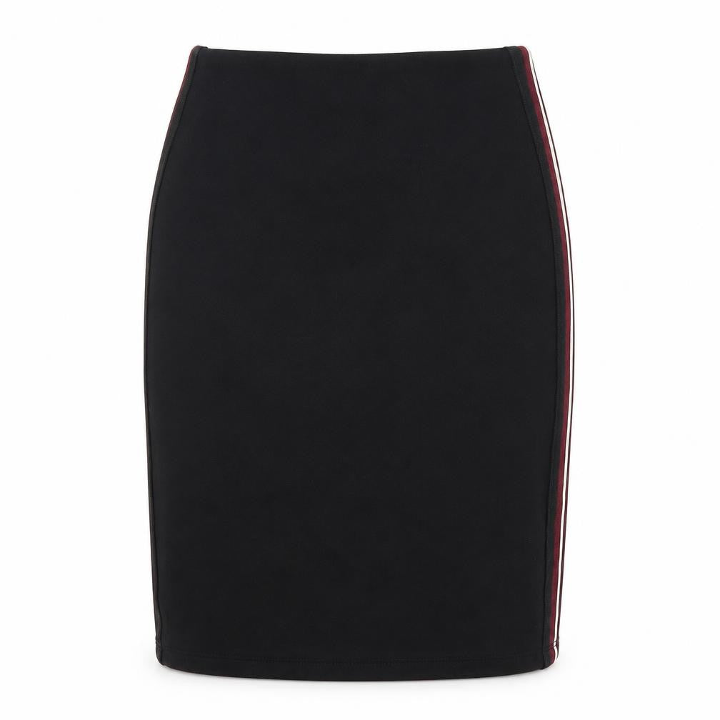 New Look Womens Black   Straight & Pencil Skirt Size 4  - Red Side Stripe