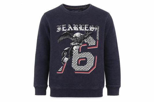 Front view of Next boys’ blue pullover sweatshirt, size 11, years - fearless arizona
