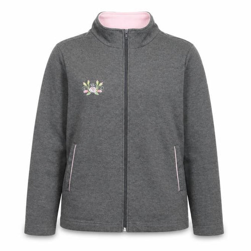 Damart Womens Grey  Jersey Full Zip Sweatshirt Size 10  - Flower