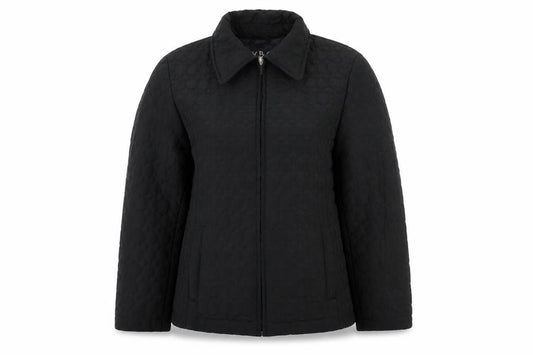 Front view of YBC women’s black jacket, size S