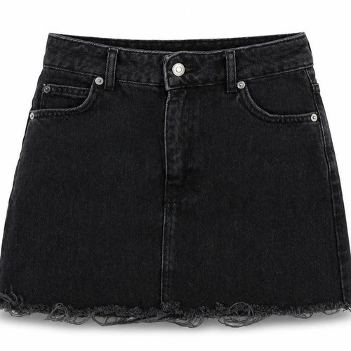 Topshop Womens Black  Denim A-Line Skirt Size 8