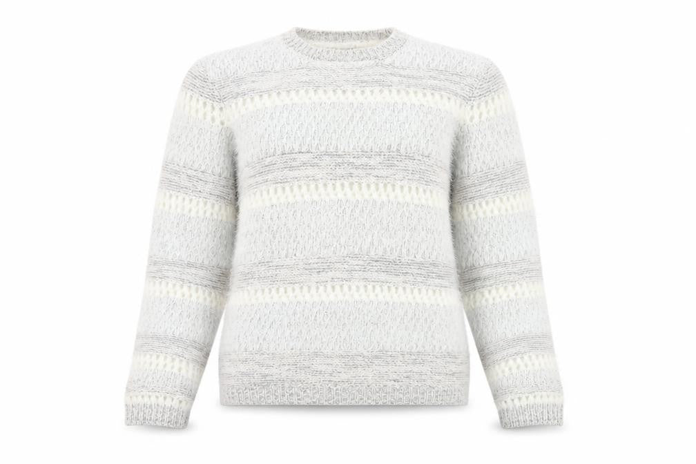 F&F Womens Grey Striped  Pullover Jumper Size 12