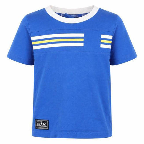 BHAFC Boys Blue Striped  Basic T-Shirt Size 3-4 Years