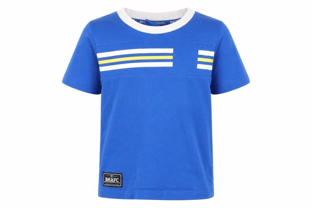 BHAFC Boys Blue Striped  Basic T-Shirt Size 3-4 Years