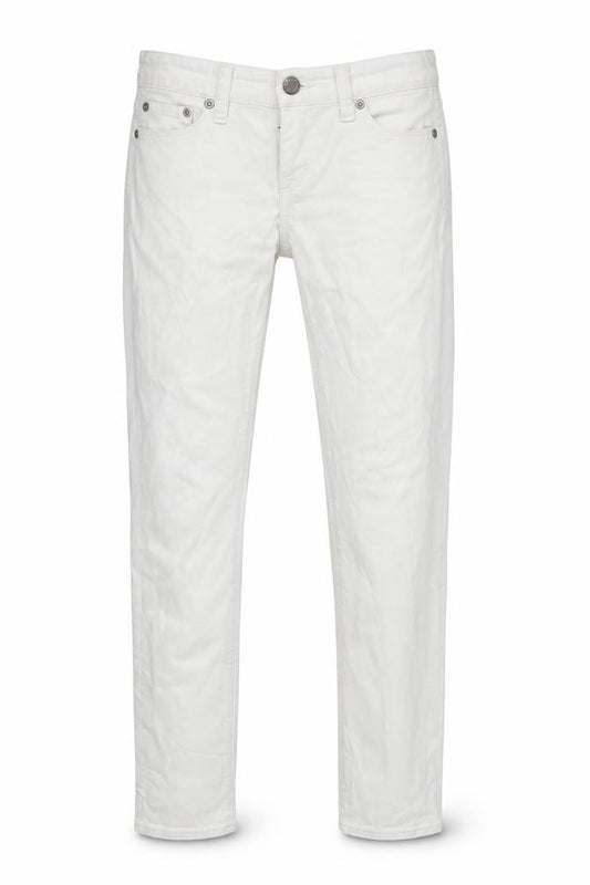 Front view of Azul women’s white skinny jeans, size S, 28-inch leg