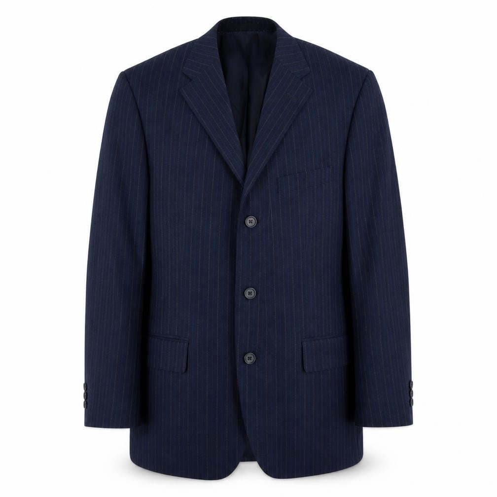 Greenwoods Mens Blue Striped  Jacket Suit Jacket Size 40